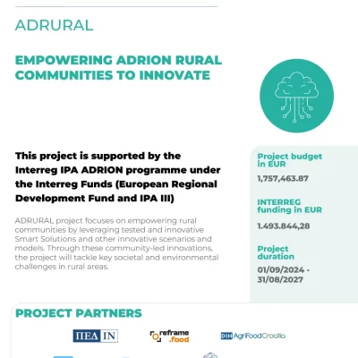 Empowering ADRION rural communities to innovate-ADRURAL